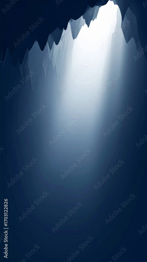 Poster abstract cave with light beam shining down in a pixelated texture generative art