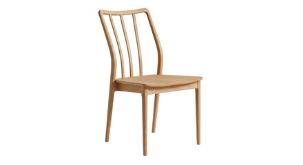 Elegant wooden chair with curved back isolated PNG with Transparent Background