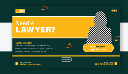 Lawyer banner template design for social media post and advertising needs