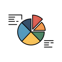 Colorful pie chart infographic depicting data segmentation and analysis