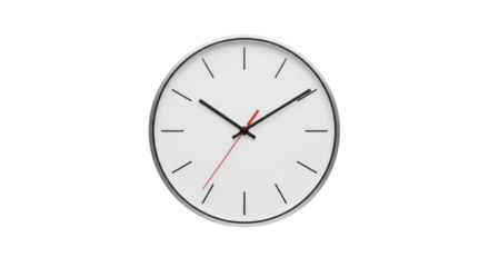 Clock showing the time as eleven o'clock ten minutes isolated PNG with Transparent Background
