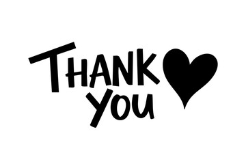 Fun black thank you text design