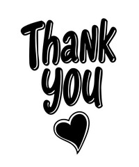 Simple fun bold thank you text design
