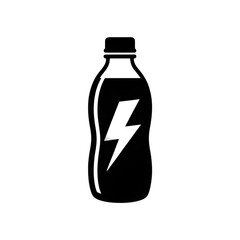 Energy drink bottle icon black and white vector illustration