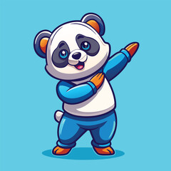 Fototapeta premium cute-panda-dabbing--cartoon-animal-icon-concept-is.eps