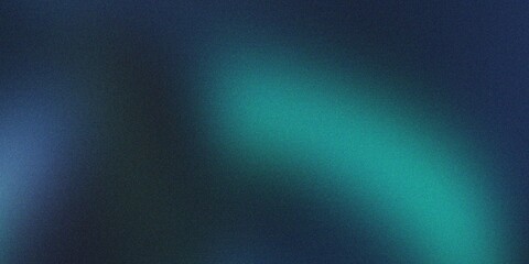 Noise texture grainy gradient dark background, blue green black wide banner backdrop, copy space
