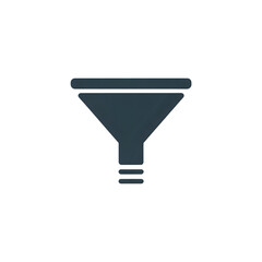 Simple dark-blue funnel icon on white background