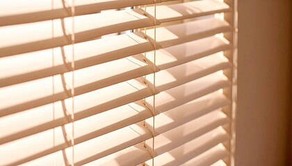 Cream Colored Venetian Blinds with Soft Light
