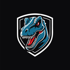Dinosaur logo vector design art illustration