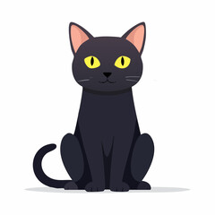 Elegant Black Cat Vector Illustration