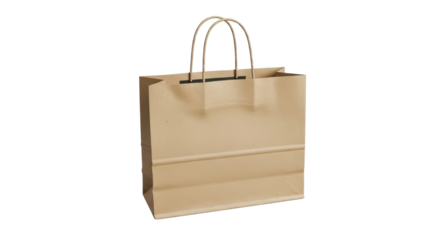 Blank Brown Kraft Paper Shopping Bag Isolated Product Shot isolated PNG with Transparent Background