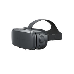 Black Virtual Reality Headset Device Product Shot isolated PNG with Transparent Background