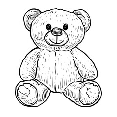 teddy bear vector hand drawn illustration