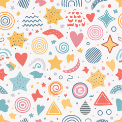 Conjunto de m&atilde;o desenhada padr&atilde;o abstrato
3