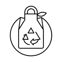 Fototapeta premium Minimalist line art of eco packaging design with recycle vector line art on white background