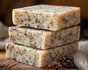 Rustic Coffee Scrub Soap Stack.