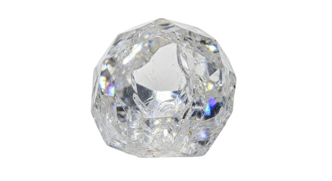 Sparkling faceted cracked crystal ball isolated PNG with Transparent Background