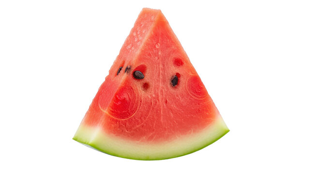 Fresh juicy slice of red watermelon fruit isolated PNG with Transparent Background - Powered by Adobe