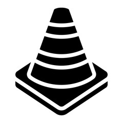 traffic cone glyph icon