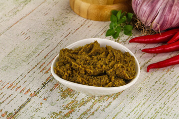 Yellow Thai spicy curry paste