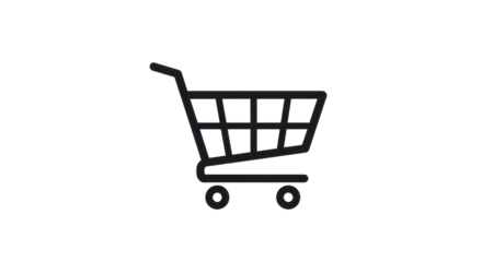 Shopping cart line icon for e-commerce and retail isolated PNG with Transparent Background