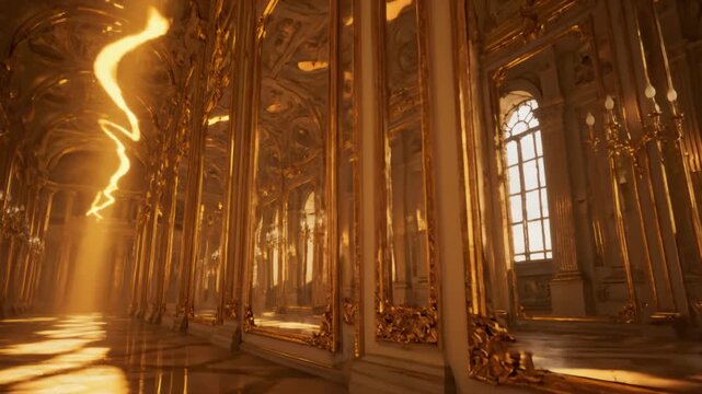 Hall of mirrors with misaligned reflections and uncanny light