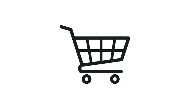 Shopping cart line icon for e-commerce and retail isolated PNG with Transparent Background