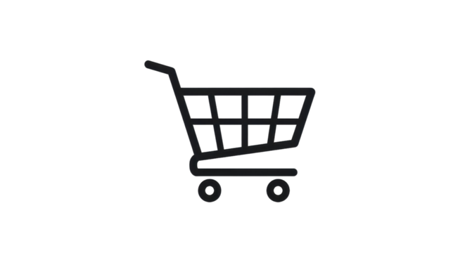 Shopping cart line icon for e-commerce and retail isolated PNG with Transparent Background