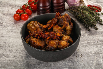 Baked oztail with tomato and carrot