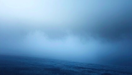 Fototapeta premium Foggy Landscape with Blue Hues and Copy Space