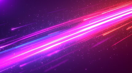 Neon Speed Lines for Purple Space Background.