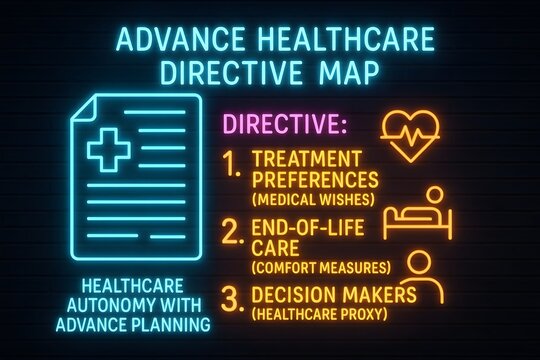 Advance Healthcare Directive and Living Will Infographic for Legal Planning