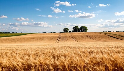 Fototapeta premium Golden Wheat Field Under a Sunny Sky