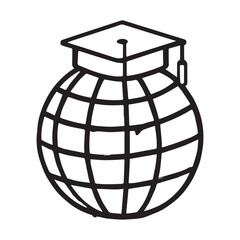 Vector illustration of a glass globe vase with a 3D Earth symbol on a white background