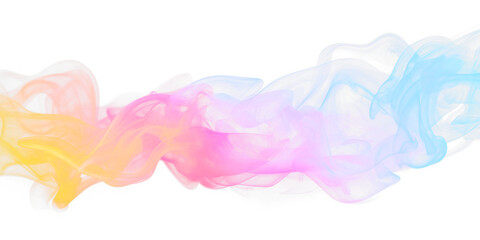 Obraz premium Colorful vibrant rainbow smoke swirls shapes texture transparent PNG, isolated background. Misty vapor effect, abstract graphic resource