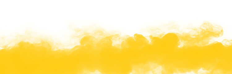 Yellow dynamic product presentation smoke transparent PNG cutout, isolated background