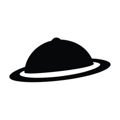 Simple Black and White Image of a Pith Helmet Side View