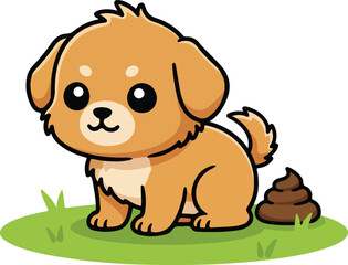 Fototapeta premium Dog pooping