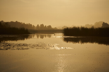 mgła,poranek,jezioro, zalew, woda, zbiornik wodny, kąpielisko © Marcin Łazarczyk