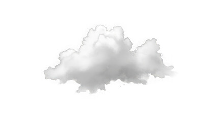 A single fluffy white cloud, isolated on a clean transparent background