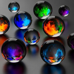 colorful glass sphere