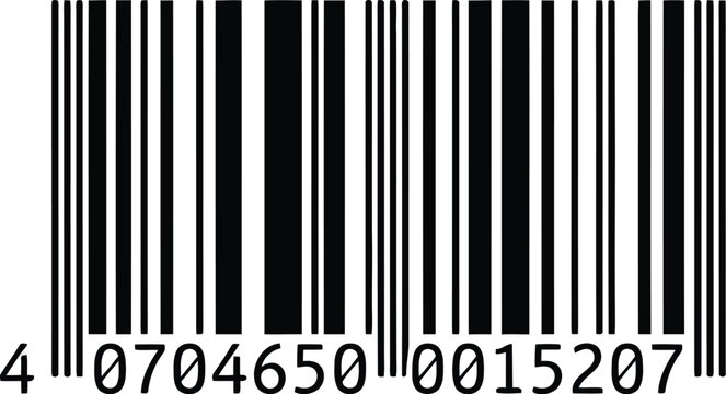 Modern barcode identification number product scanning retail industry commerce technology data vector
