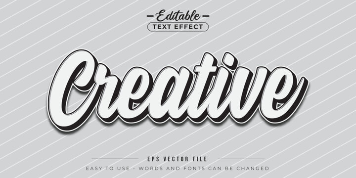 Creative text style, editable text effect.