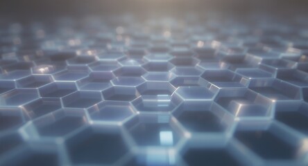 Obraz premium Abstract Hexagon Pattern, Geometric Background, Technology Texture, 3D Render, Futuristic Design, Shiny Surface, Network Structure, Honeycomb Design, Science Concept, Digital Art, Modern Backgrou