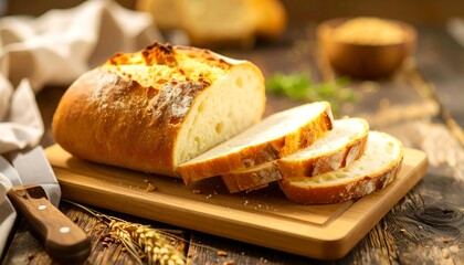 Freshly baked sourdough loaf sliced