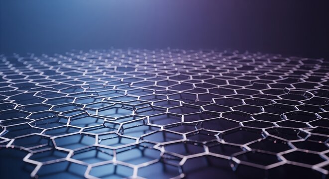 Abstract Hexagonal Network, Geometric Pattern, Technology Background, Science Concept, 3D Render, Mesh, Grid, Connectivity, Digital Art, Network Structure, Futuristic Design, Modern Art, Cyber Sp - Powered by Adobe