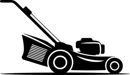 Fototapeta premium lawn mower silhouette vector illustration