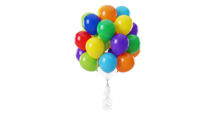 Bunch of colorful balloons for party isolated PNG with Transparent Background
