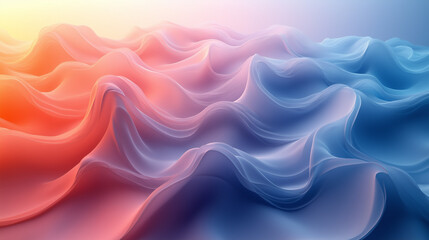 Harmonious Hues: A breathtaking abstract display of undulating forms in gradients of warm and cool tones, suggesting a sense of serenity and dynamic beauty.