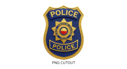 Police badge emblem for law enforcement isolated PNG with Transparent Background